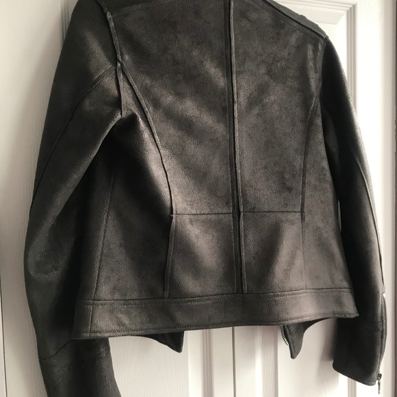 Raison D'etre Vegan-suede Asymmetric-zip Moto Jack - Picture 5 of 7